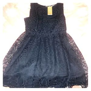 navy blue lace dress